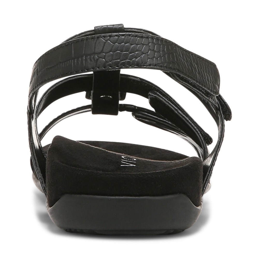 Amber Adjustable Sandal Vionic Black Crocodile
