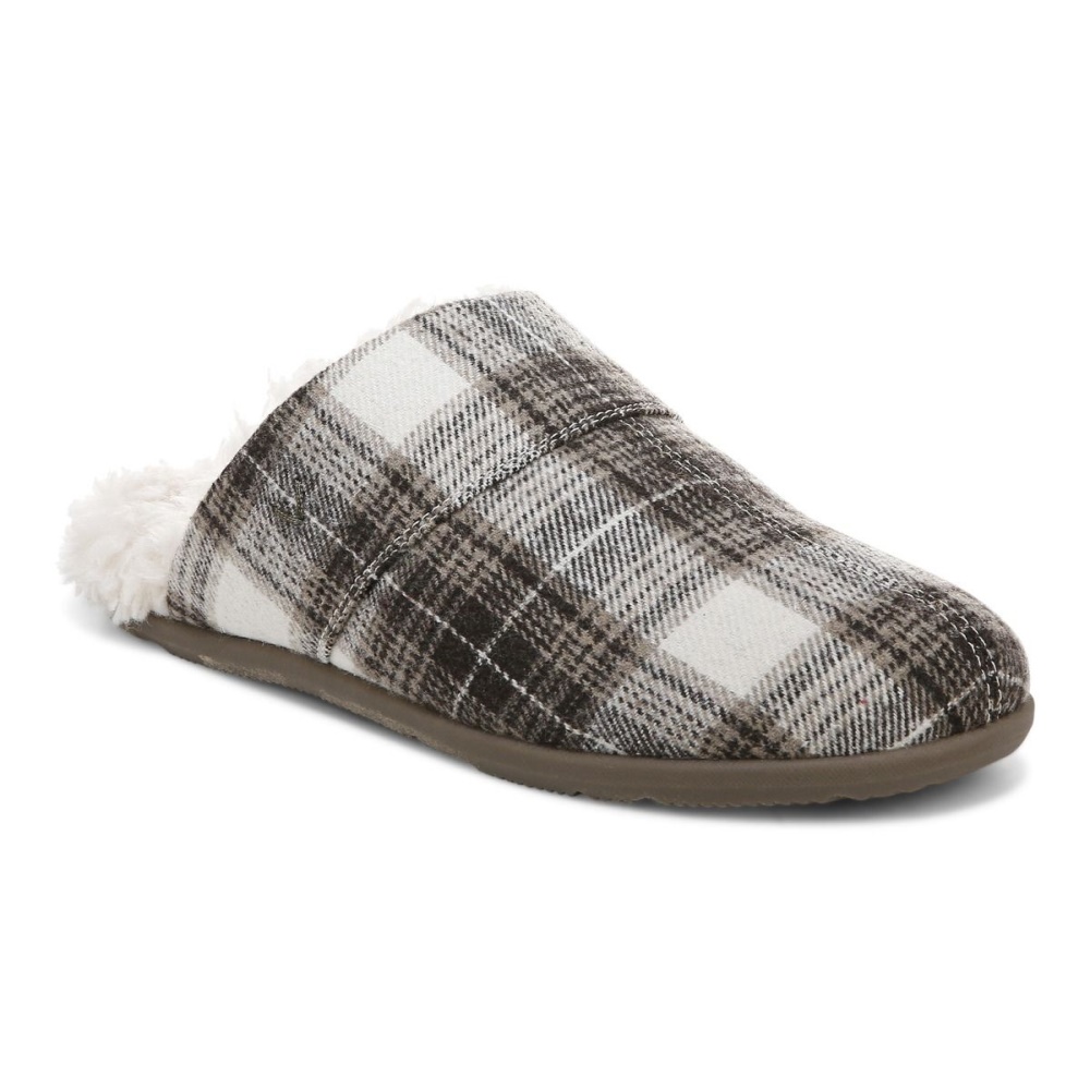 Alfons Mule Slipper Vionic Brown Plaid