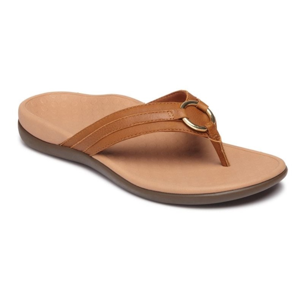 Tide Aloe Toe Post Sandal Mocha Leather Vionic