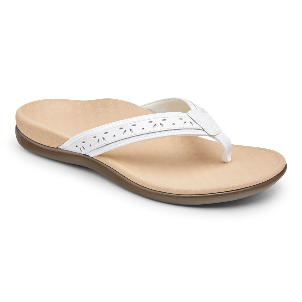 White Casandra Toe Post Sandal Vionic