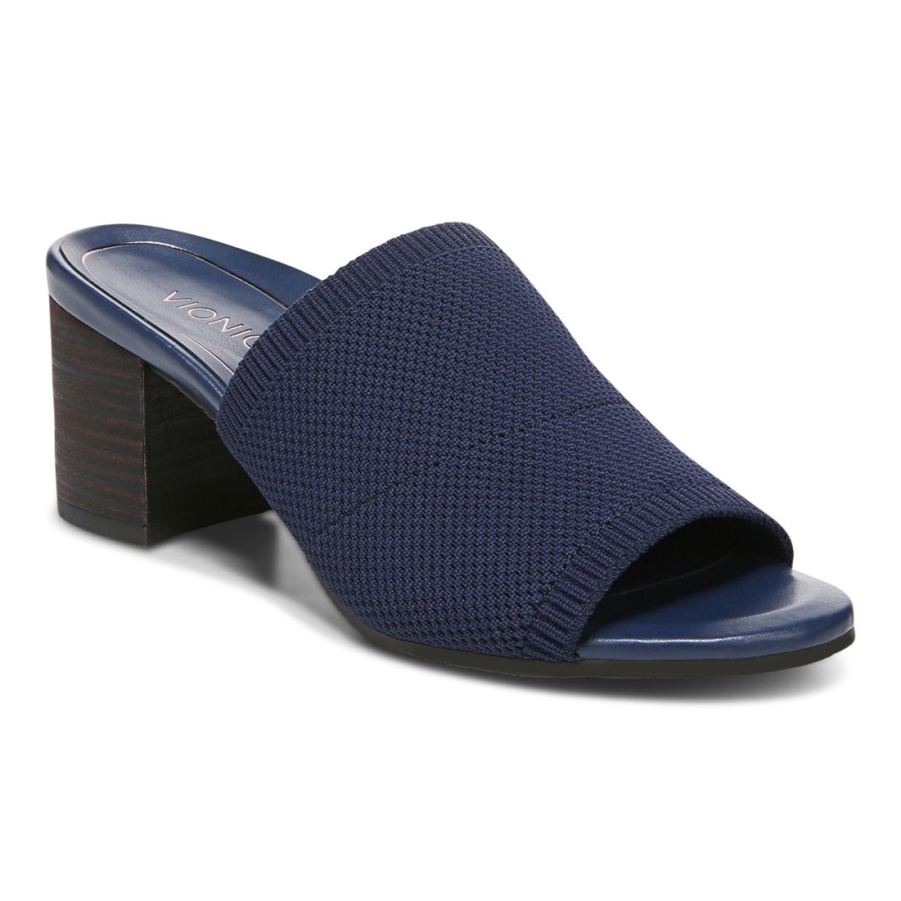 Vionic Fleur Heeled Sandal Navy