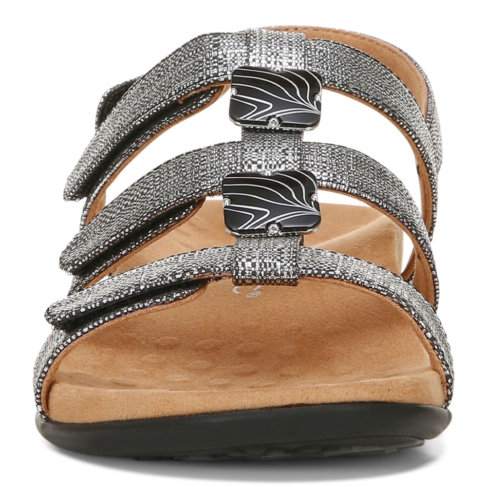 Black Metallic Amber Adjustable Sandal Vionic