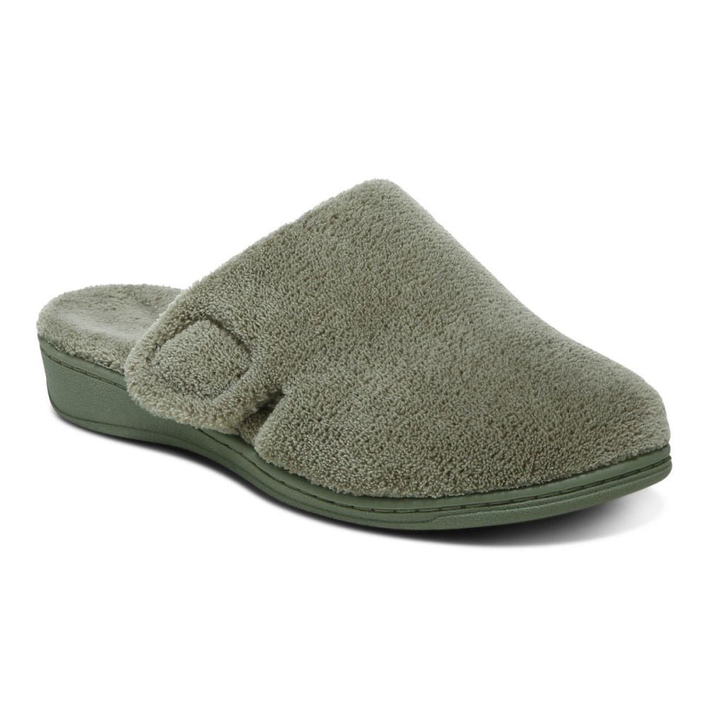 Army Green Gemma Mule Slippers Vionic
