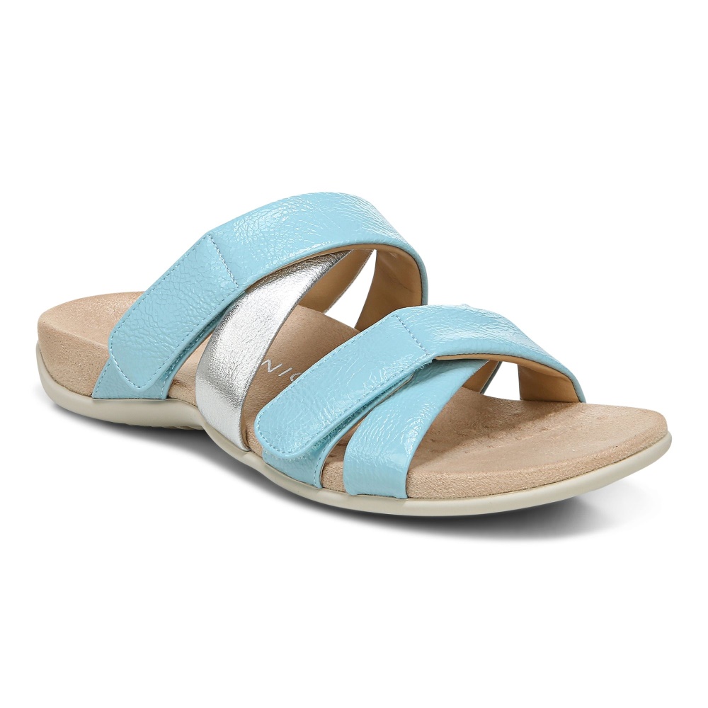 Vionic Hadlie Slide Sandal Porcelain Blue