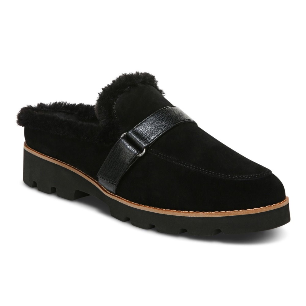 Black Suede Vionic Kailen Mule