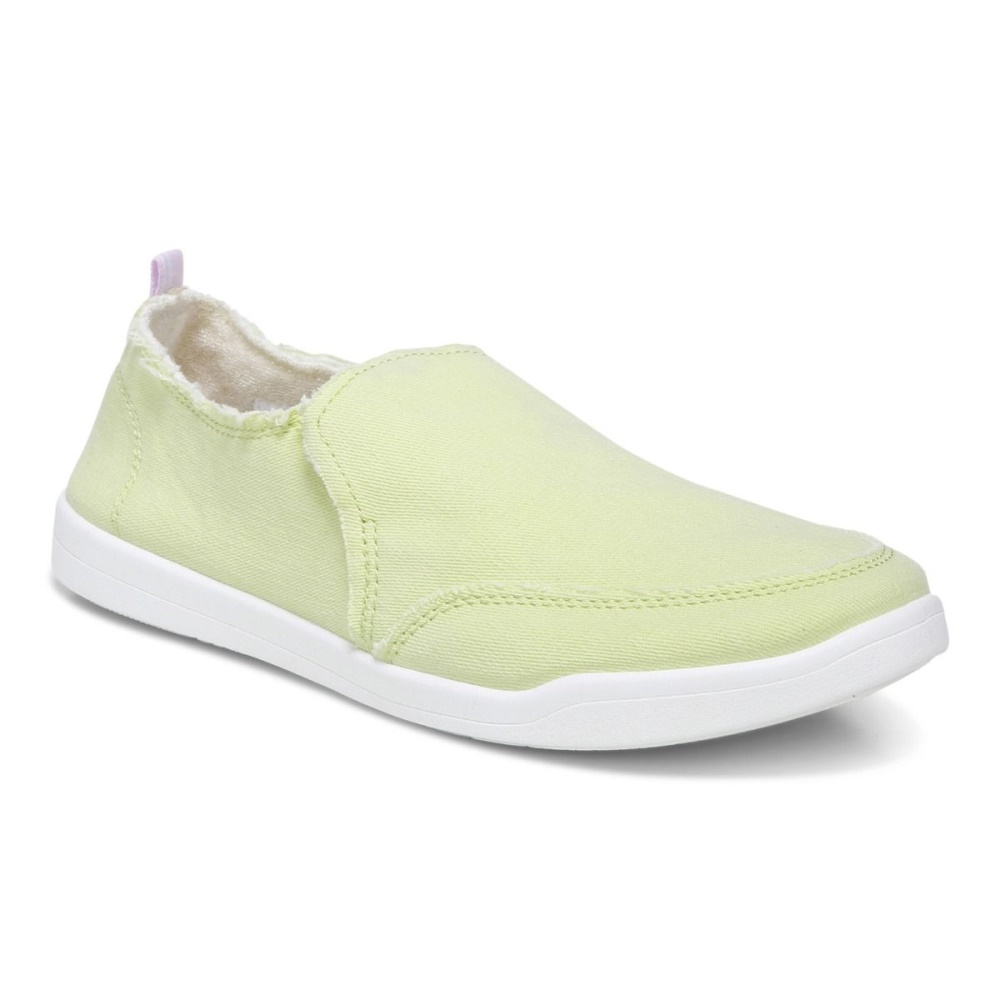 Beach Malibu Slip on Sneaker: Canvas Vionic Pale Lime Canvas