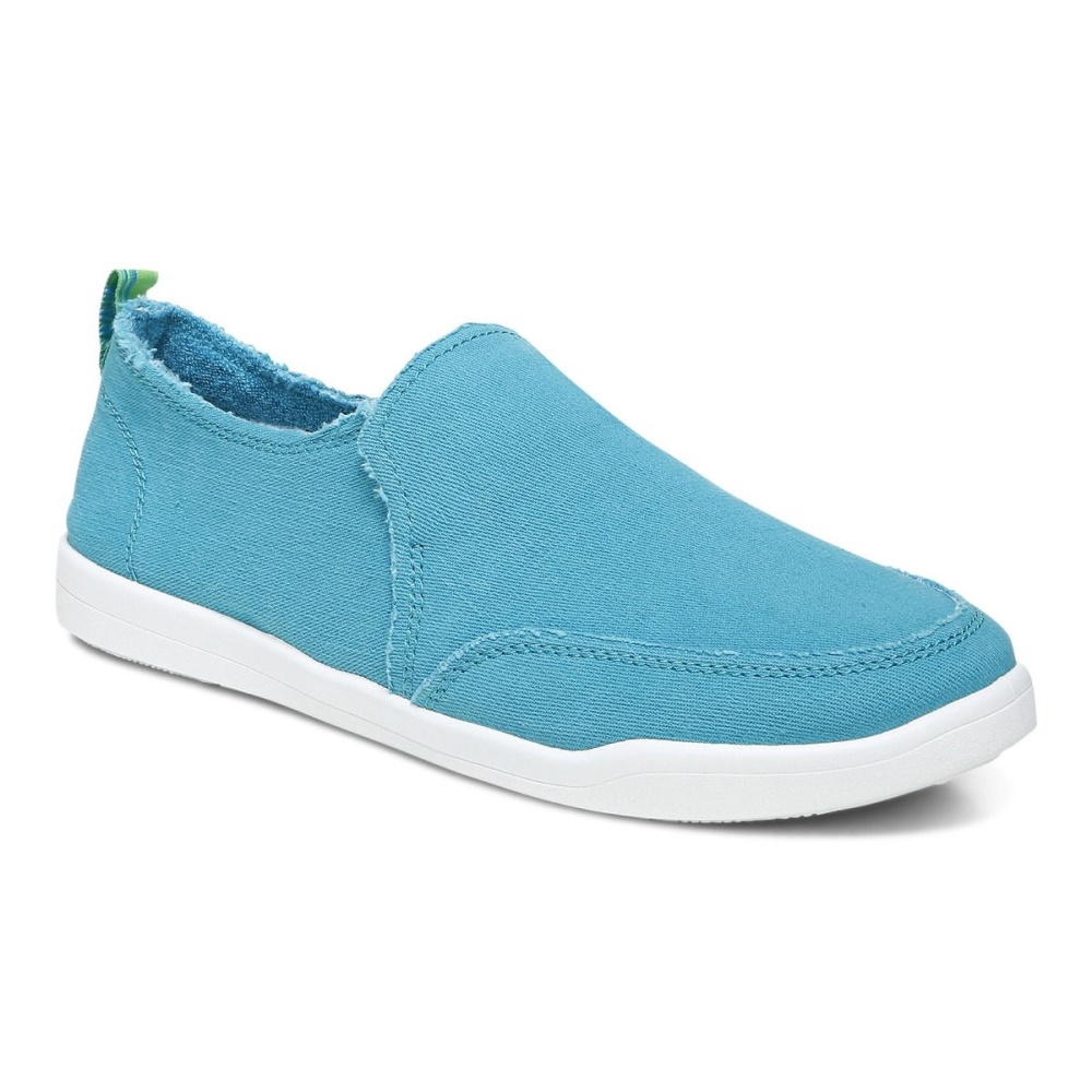 Vionic Beach Malibu Slip on Sneaker: Canvas Lake Blue Canvas