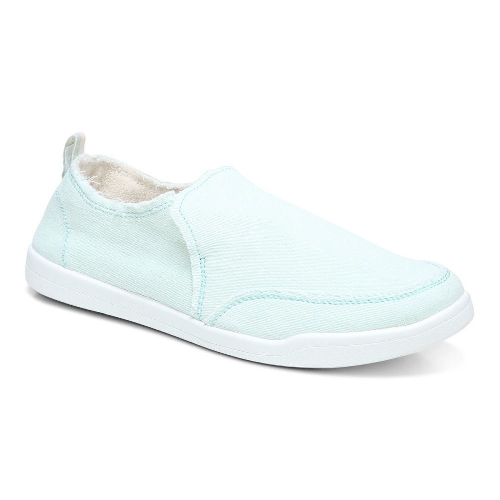 Vionic Seafoam Canvas Beach Malibu Slip on Sneaker: Canvas
