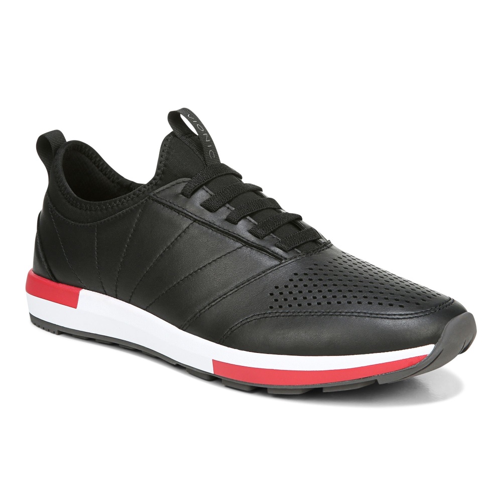 Vionic Black Leather Trent Sneaker