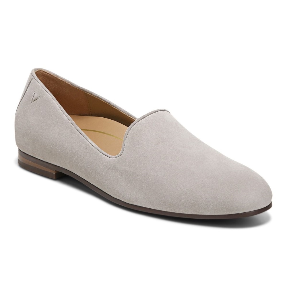 Dark Taupe Suede Vionic Willa Slip on Flat