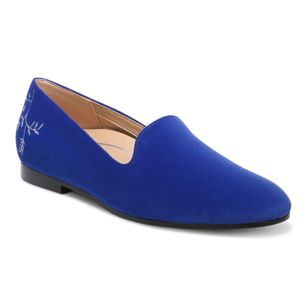 Vionic Cobalt Velvet Willa Slip on Flat