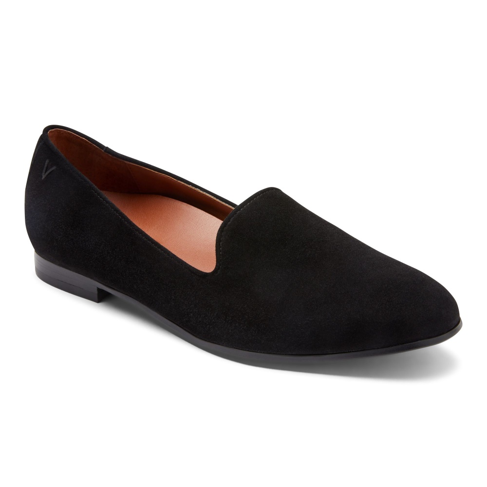 Willa Slip on Flat Black Suede Vionic