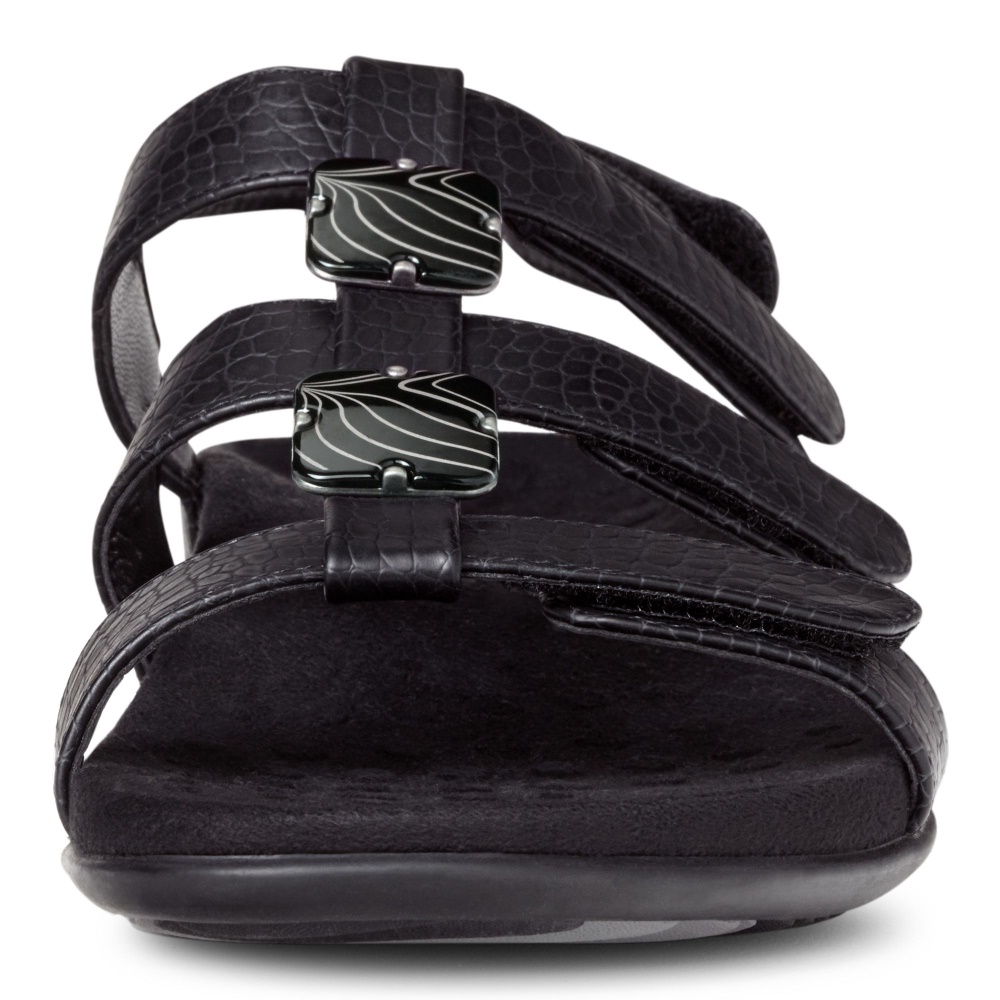 Amber Sandal Vionic Black Crocodile