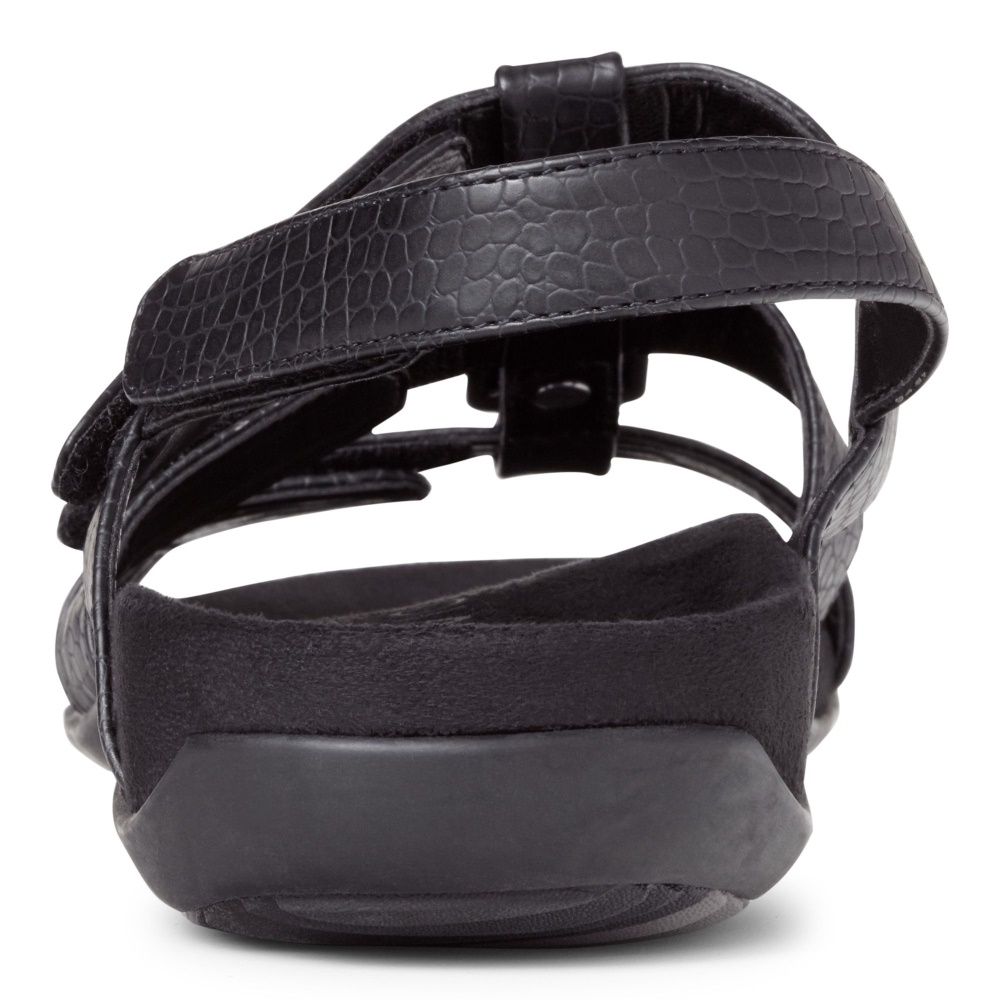 Amber Sandal Vionic Black Crocodile