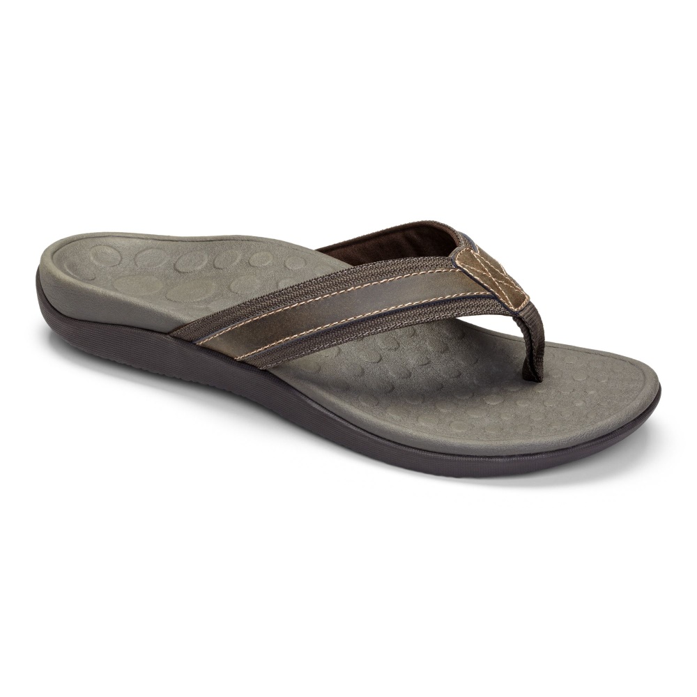 Vionic Men's Tide Toe Post Sandal Brown