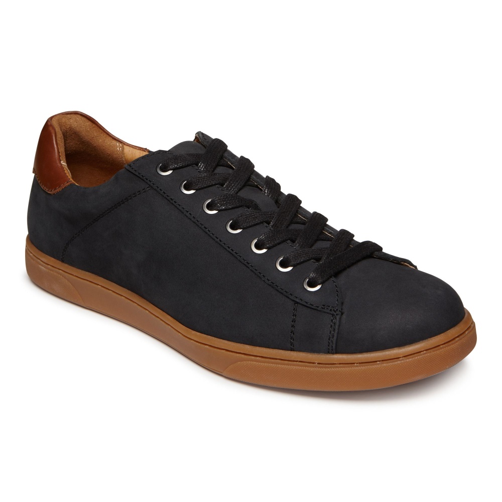 Black Nubuck Vionic Baldwin Lace Up Casual Trainer