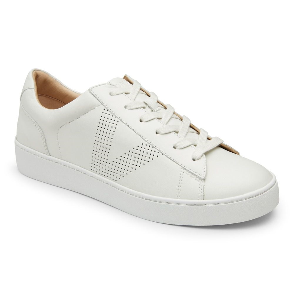 White Leather Honey Casual Trainer Vionic