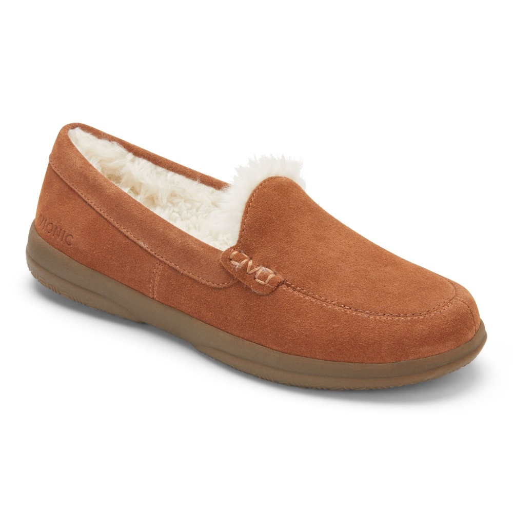 Toffee Suede Vionic Lynez Slipper