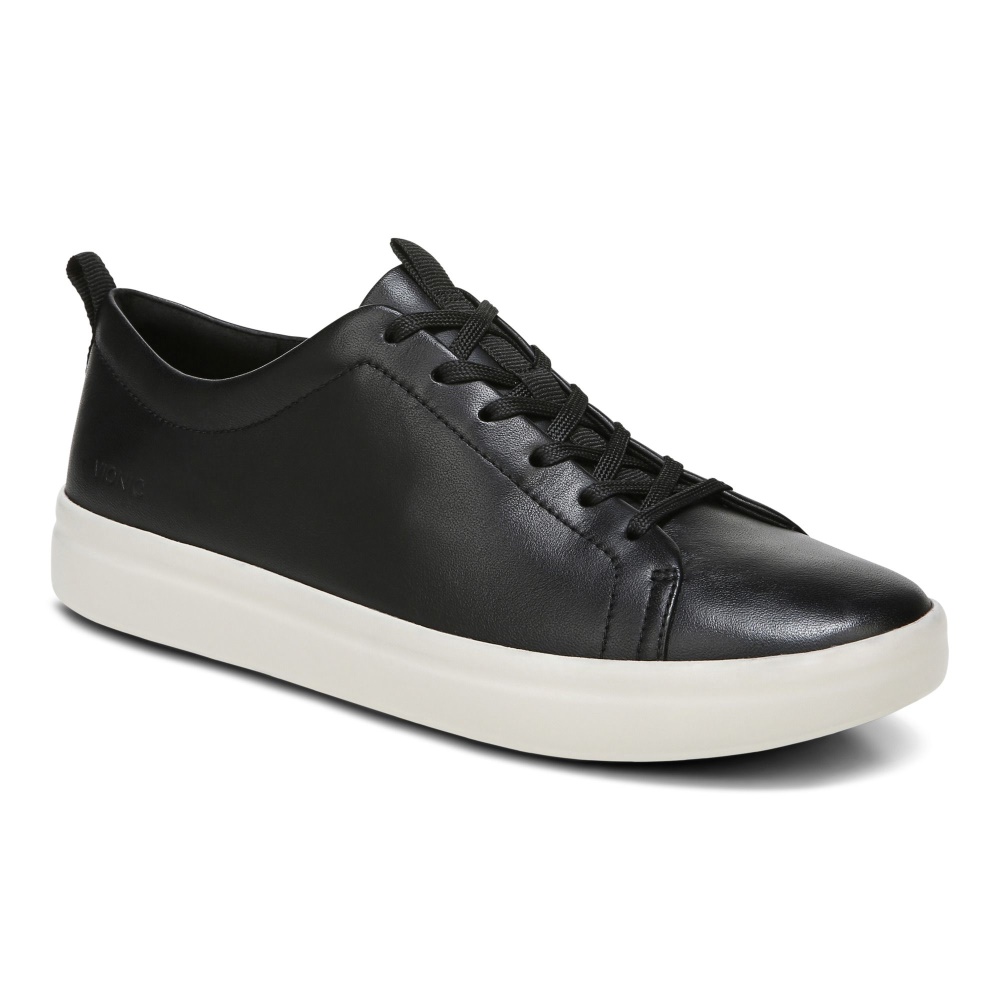 Vionic Black Leather Paisley Trainer