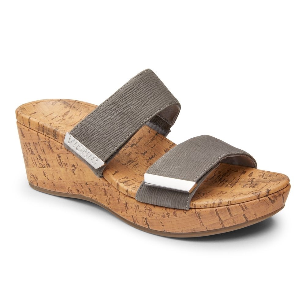 Vionic Slate Grey Pepper Wedge Heel