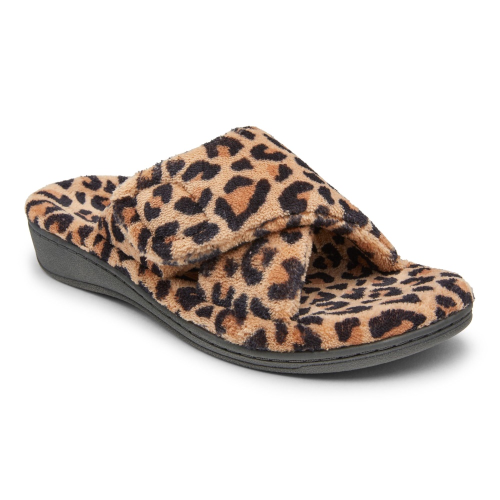 Natural Leopard Vionic Relax Slipper