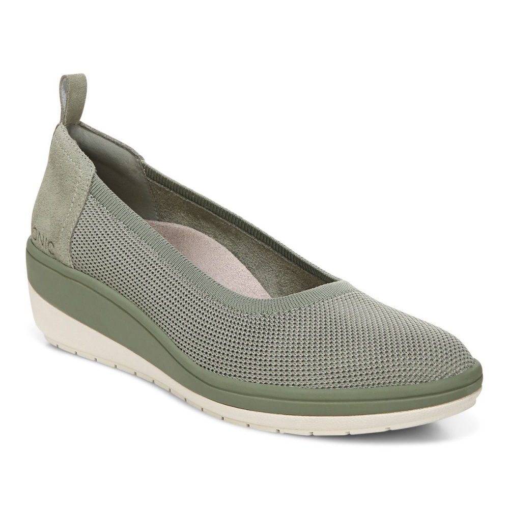 Army Green Vionic Jacey Knit Wedge