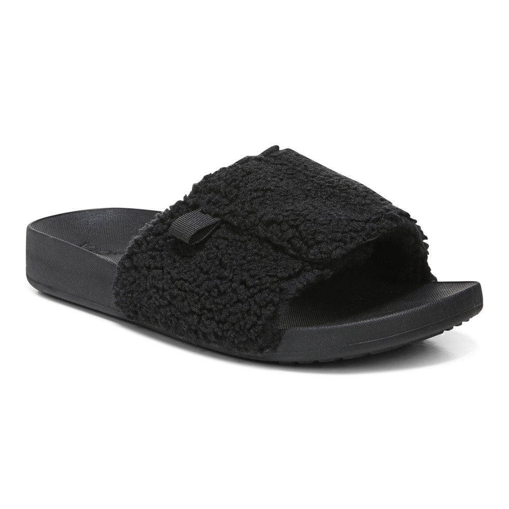 Black Shearling Keira Slide Sandal Vionic