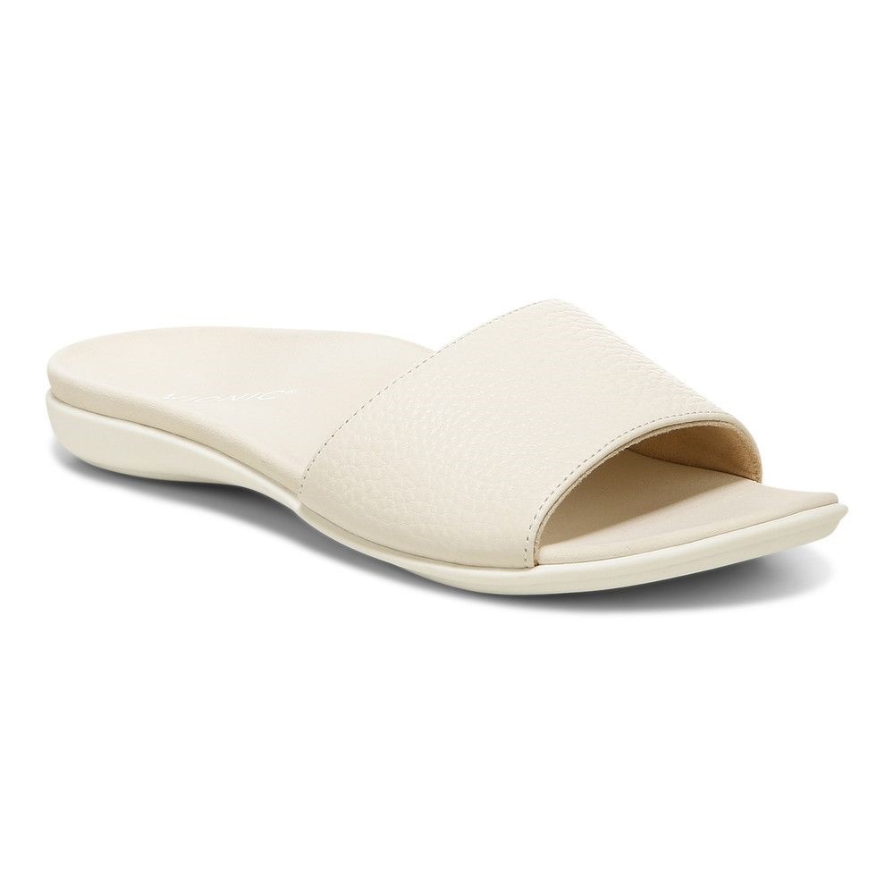 Cream Vionic Val Slide Sandal
