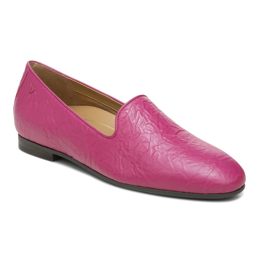 Berry Leather Vionic Willa Flat