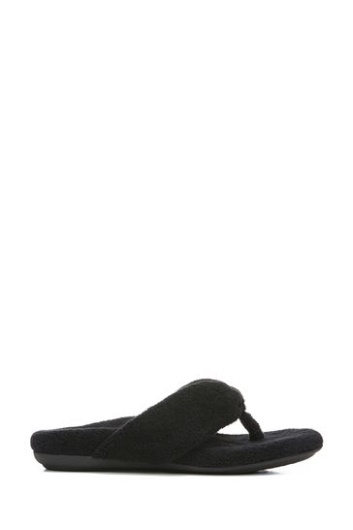 Vionic Lydia Black Terry Slippers