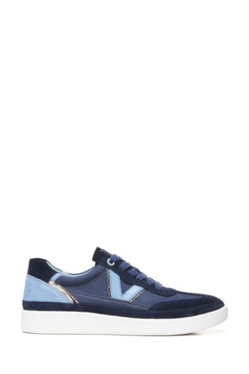 Vionic Navy Blue Canvas Mylie Lace Up Trainers