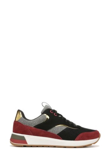 Vionic Nova Black/Shiraz Nubuck Lace Up Trainers