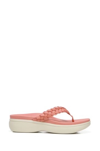 Vionic Red Kenji Thong Wedge Sandals